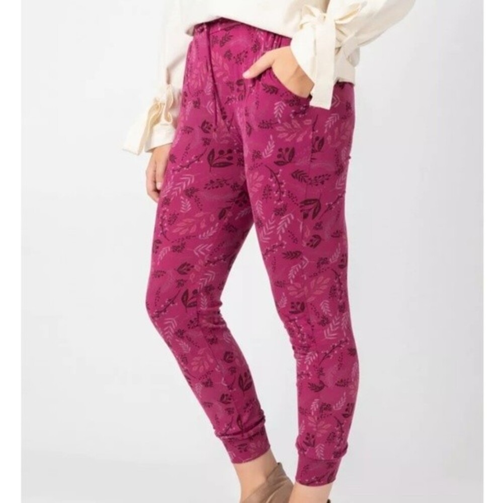 Agnes and Dora Women's Size Small Joggers Sweatpants Holly Wine